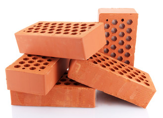 bricks, isolated on white