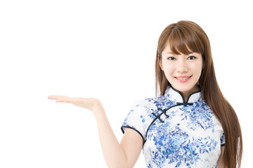 Fototapeta premium Beautiful asian woman in traditional Chinese dress