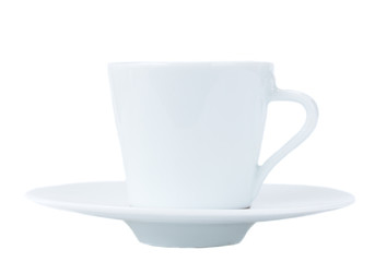 white cup with plate
