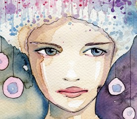 Obraz premium abstract portrait of the young woman.