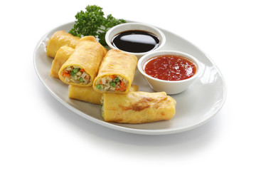 homemade egg rolls, vegetarian food