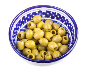 Olives over white background