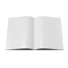 Open magazine  with blank pages.