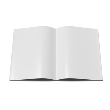 Open magazine  with blank pages.