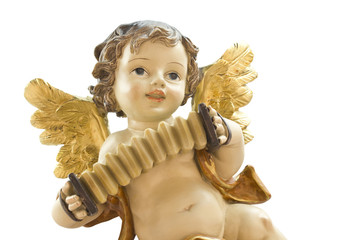 Fototapeta premium Christmas angel with accordion