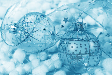 Christmas decoration blue balls