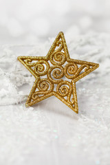 Fototapeta na wymiar Christmas decoration golden star