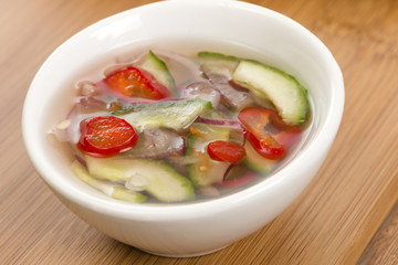 Ajat - Thai cucumber and shallots relish for satay.