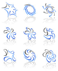 Abstract pictograms, icons and symbols