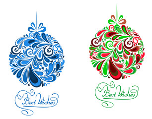 Obraz premium Abstract holidays balls in floral style