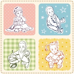 Baby Vector Illustrations Set