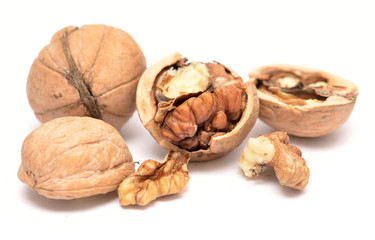 walnuts isolated on white background
