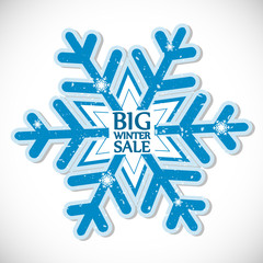 Big winter sale, vector sticker, Christmas offer