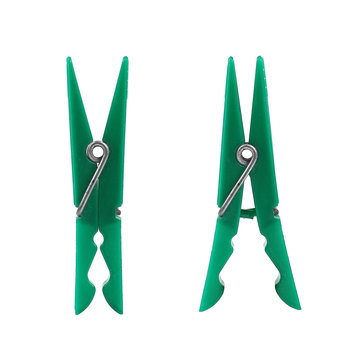 two green clothes-peg