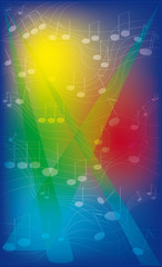Abstract colorful background with notes