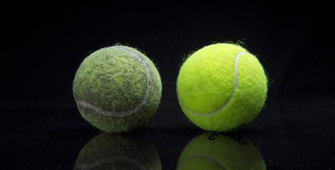 Old And New Tennis Balls