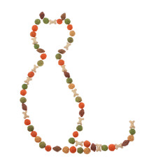 Abstract form of cat food. On a white background.