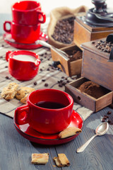 All ingredients for a well-brewed cup of coffee