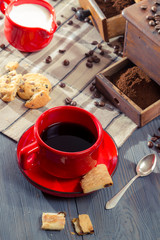 Coffee for breakfast with cookie