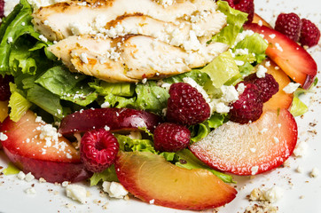 Raspberry chicken salad with feta cheese