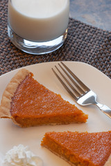 Sweet Potato Pie, Whipped Cream & Milk