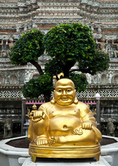 Happy Buddha figure at Wat Arun, Temple of the Dawn