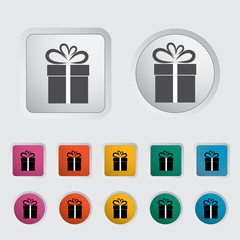 Christmas illustration with gift box 3.