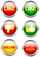 social media or network button set