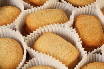 Cakes in white paper