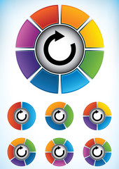 Set of wheel diagrams with components