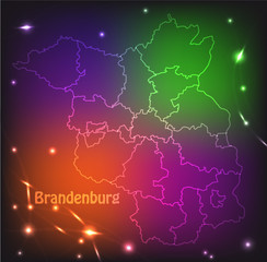 Bunte Karte von Brandenburg