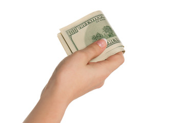 Hand with dollars