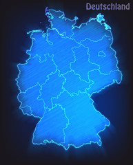 Karte von Deutschland als Scribble