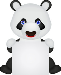 Panda with blank sign