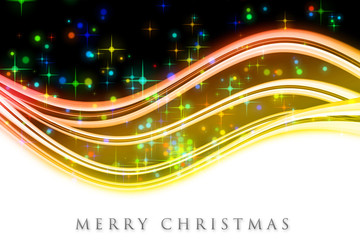 fantastic christmas wave design with glowing stars