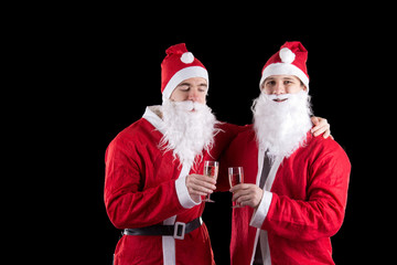 Two santa claus