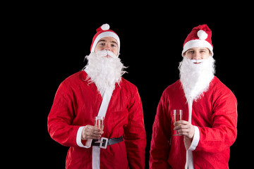 Two santa claus