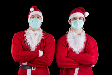 Two santa claus