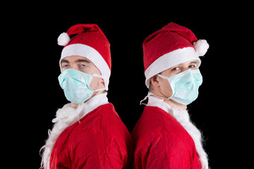 Two santa claus