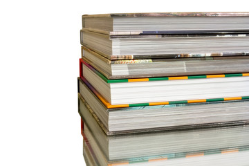 stack of Old books isolated on white