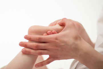 The therapeutic massage for a baby's feet