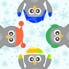 cute penguin winter background