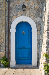 Wooden door. Maratea. Basilicata. Italy.