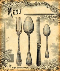 Photo sur Plexiglas Poster vintage Menu 1900