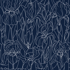 seamless pattern with irises