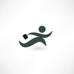 Running businessman icon