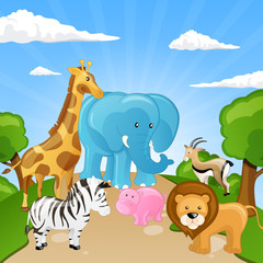 Vektor-Set afrikanischer Cartoon-Tiere