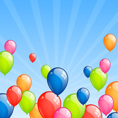Vector Illustration od Colorful Flying Balloons