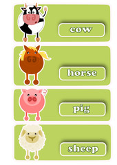 Four livestock icons with text