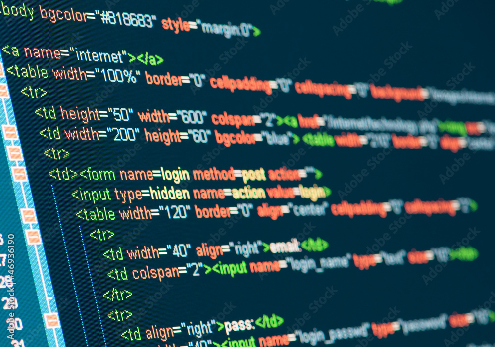 Wall mural computer code html